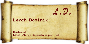 Lerch Dominik névjegykártya